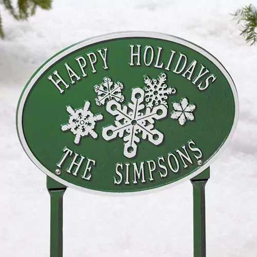 Personalized Snowflake Oval Plaque